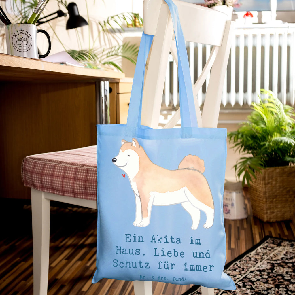Tote bag Ein Akita im Haus, Liebe und Schutz für immer Stofftasche, Shopper, Einkaufstasche, Umhängetasche, Tragetasche, Jutebeutel, Stoffbeutel, Beutel, Beuteltasche, Strandtasche, Badetasche, Einkaufstüte, Schultertasche, Jutetasche, Laptoptasche, Tasche, Hund, Hunderasse, Rassehund, Hundebesitzer, Geschenk, Tierfreund, Schenken, Welpe