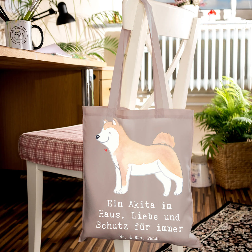 Tote bag Ein Akita im Haus, Liebe und Schutz für immer Stofftasche, Shopper, Einkaufstasche, Umhängetasche, Tragetasche, Jutebeutel, Stoffbeutel, Beutel, Beuteltasche, Strandtasche, Badetasche, Einkaufstüte, Schultertasche, Jutetasche, Laptoptasche, Tasche, Hund, Hunderasse, Rassehund, Hundebesitzer, Geschenk, Tierfreund, Schenken, Welpe