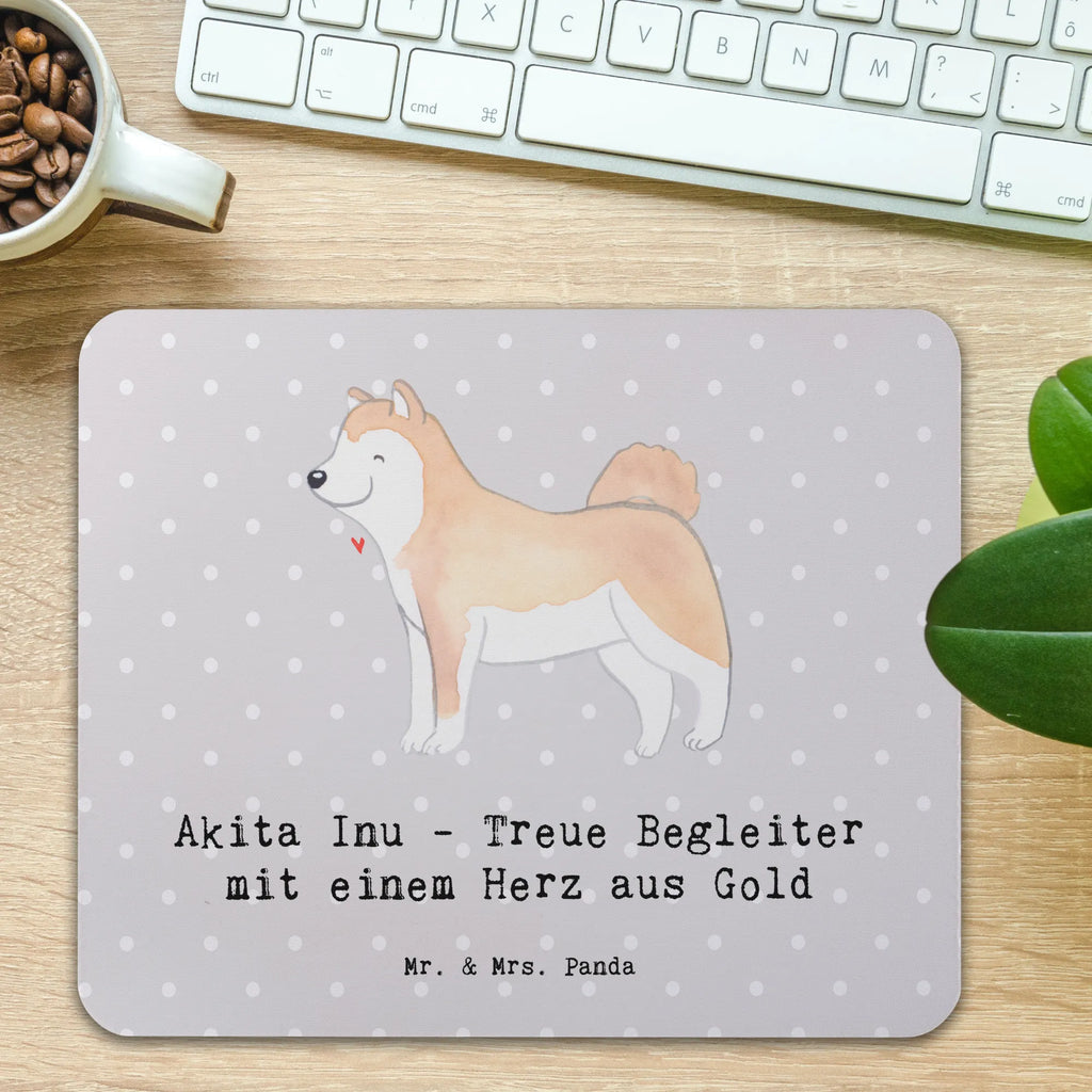 Mouse mat Akita Inu - Treue Begleiter mit einem Herz aus Gold Mauspad Büro, Computer zubehör, Designer Mauspad, Einzigartiges Mauspad, Mousepad, PC Zubehör, Mauspad, Mausunterlage, Arbeitszimmer, Büroausstattung, Hund, Hunderasse, Rassehund, Hundebesitzer, Geschenk, Tierfreund, Schenken, Welpe