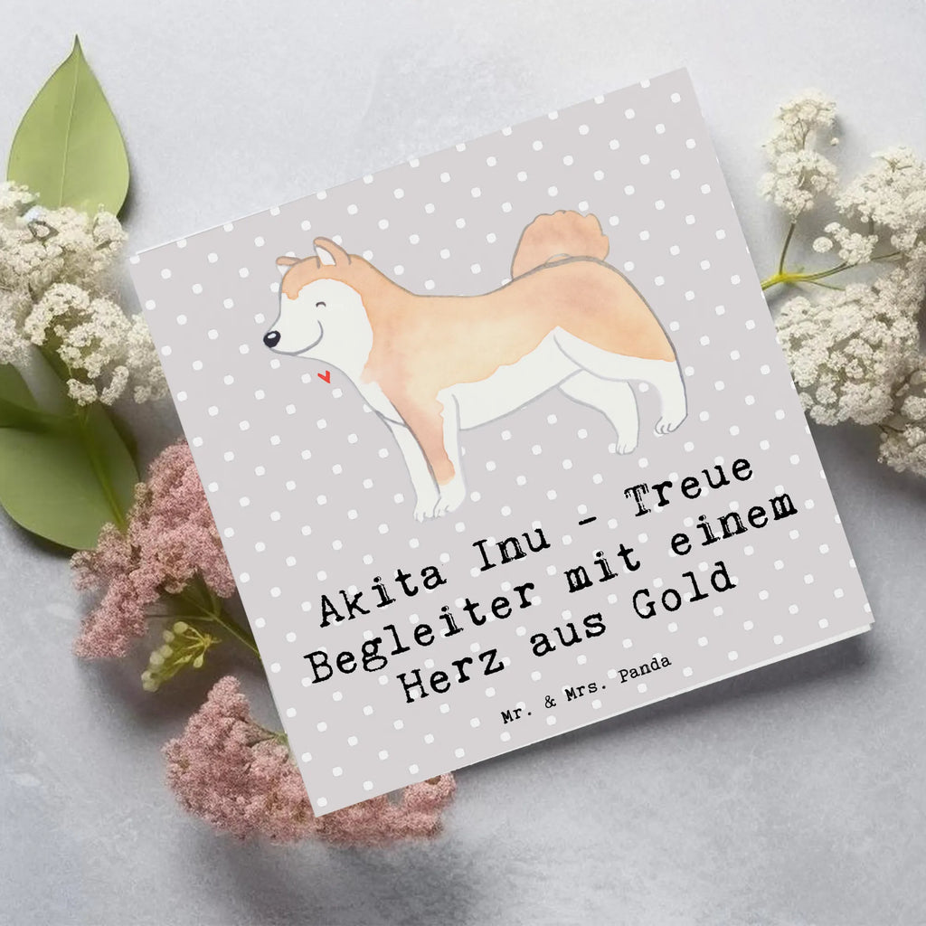 Deluxe Karte Akita Inu Herz Hochwertige Klappkarte, Einladungskarte, Glückwunschkarte, Hochwertige Grußkarte, Geburtstagskarte, Grußkarte, Karte, Hochzeitskarte, Klappkarte, Hund, Hunderasse, Rassehund, Hundebesitzer, Geschenk, Tierfreund, Schenken, Welpe