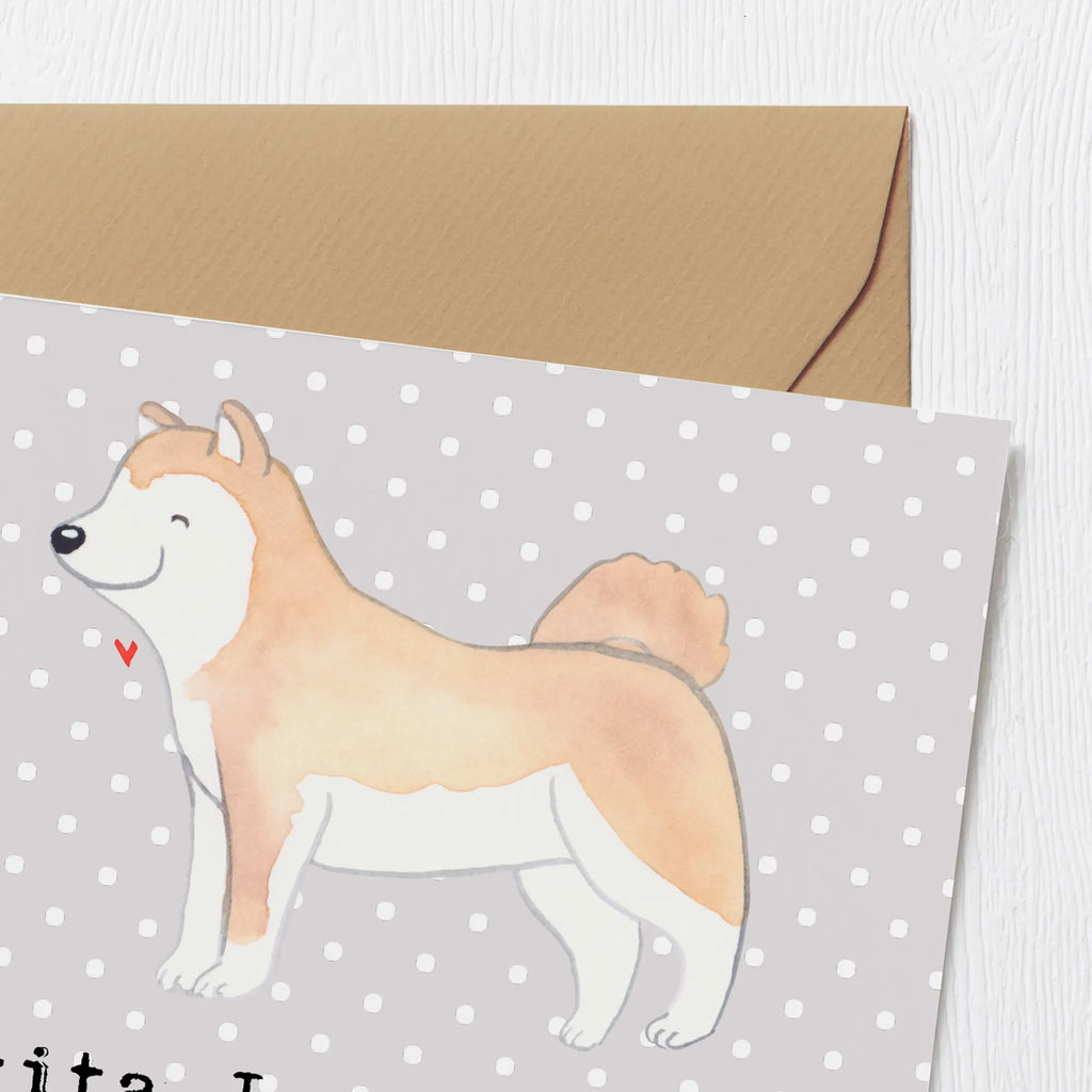 Deluxe Karte Akita Inu Herz Hochwertige Klappkarte, Einladungskarte, Glückwunschkarte, Hochwertige Grußkarte, Geburtstagskarte, Grußkarte, Karte, Hochzeitskarte, Klappkarte, Hund, Hunderasse, Rassehund, Hundebesitzer, Geschenk, Tierfreund, Schenken, Welpe