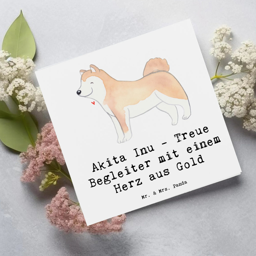 Deluxe Karte Akita Inu Herz Hochwertige Klappkarte, Einladungskarte, Glückwunschkarte, Hochwertige Grußkarte, Geburtstagskarte, Grußkarte, Karte, Hochzeitskarte, Klappkarte, Hund, Hunderasse, Rassehund, Hundebesitzer, Geschenk, Tierfreund, Schenken, Welpe