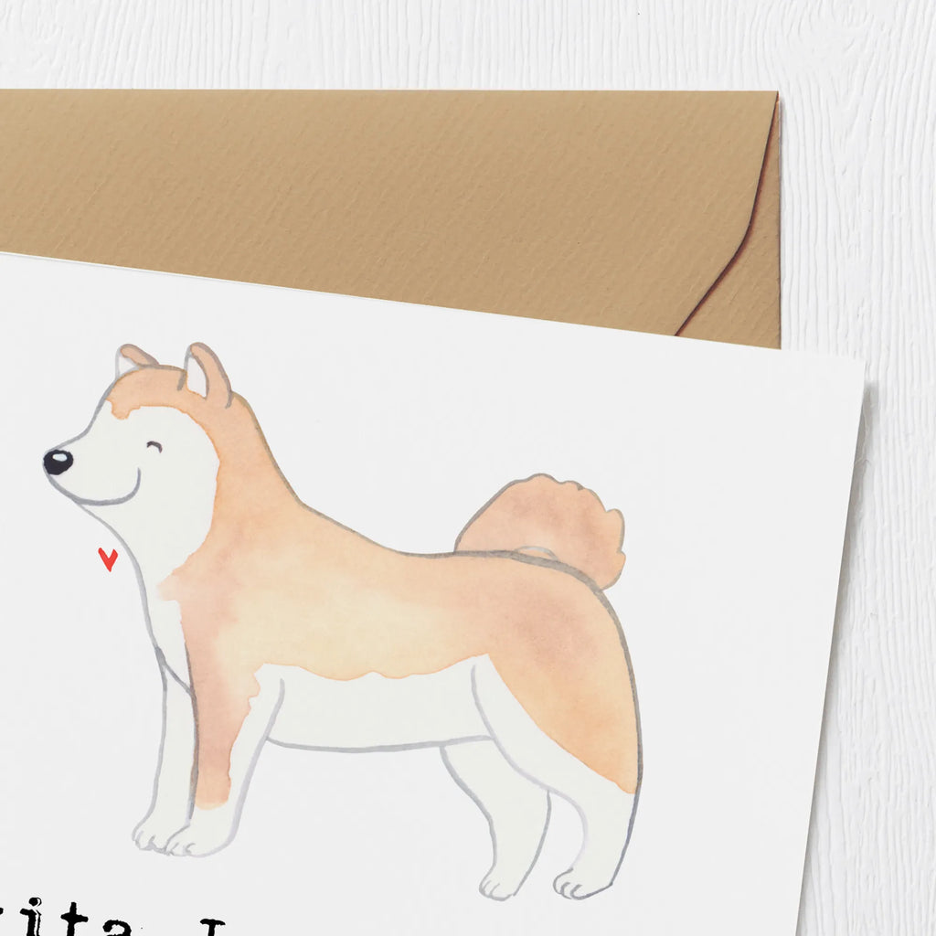 Deluxe Karte Akita Inu Herz Hochwertige Klappkarte, Einladungskarte, Glückwunschkarte, Hochwertige Grußkarte, Geburtstagskarte, Grußkarte, Karte, Hochzeitskarte, Klappkarte, Hund, Hunderasse, Rassehund, Hundebesitzer, Geschenk, Tierfreund, Schenken, Welpe
