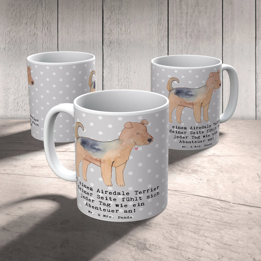Tasse Airedale Terrier Abenteuer Geschenktasse, Teetasse, Porzellantasse, Bürotasse, Tasse, Keramiktasse, Tasse mit Motiven, Kaffeetasse, Tasse mit Zitaten, Hund, Hunderasse, Rassehund, Hundebesitzer, Geschenk, Tierfreund, Schenken, Welpe