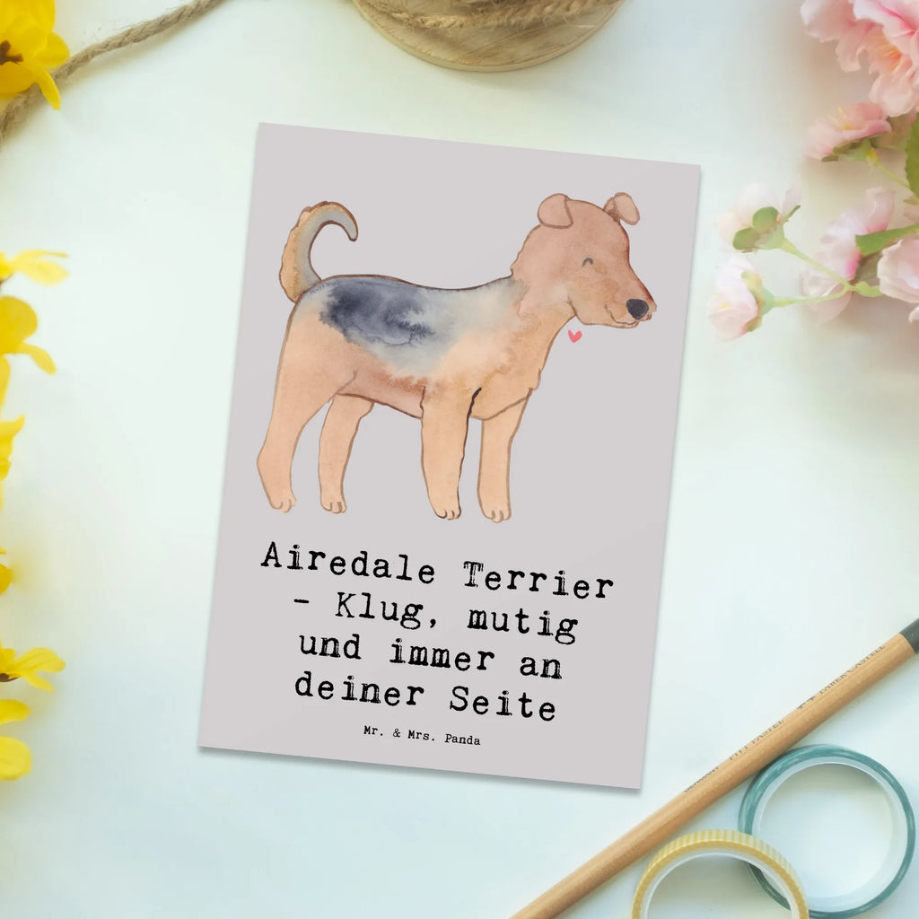 Postkarte Airedale Terrier Ansichtskarten, Geschenkkarte, Ansichtskarte, Postkarte, Karte, Einladung Geburtstag, Einladungskarten Geburtstag, Dankeskarte, Grußkarte, Geburtstagskarte, Einladungskarte, Einladung, Hund, Hunderasse, Rassehund, Hundebesitzer, Geschenk, Tierfreund, Schenken, Welpe