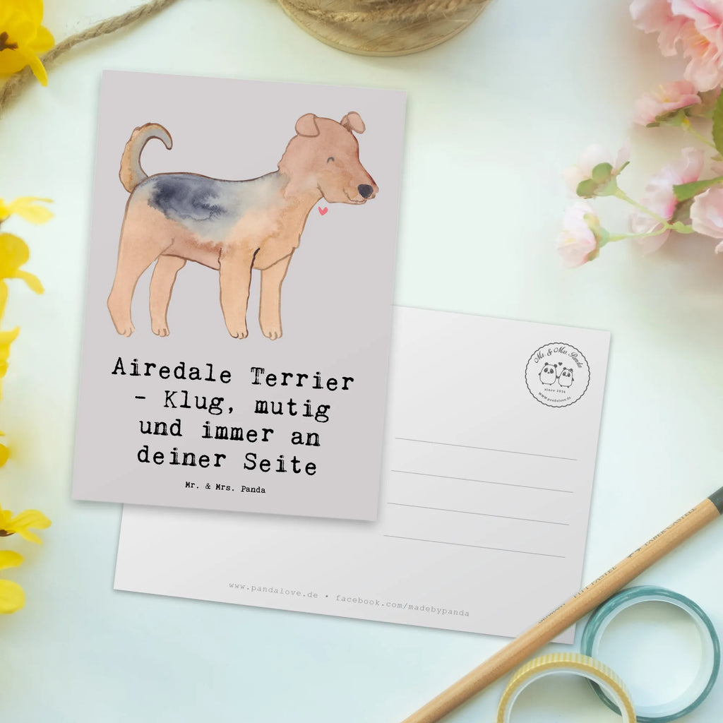 Postkarte Airedale Terrier Ansichtskarten, Geschenkkarte, Ansichtskarte, Postkarte, Karte, Einladung Geburtstag, Einladungskarten Geburtstag, Dankeskarte, Grußkarte, Geburtstagskarte, Einladungskarte, Einladung, Hund, Hunderasse, Rassehund, Hundebesitzer, Geschenk, Tierfreund, Schenken, Welpe