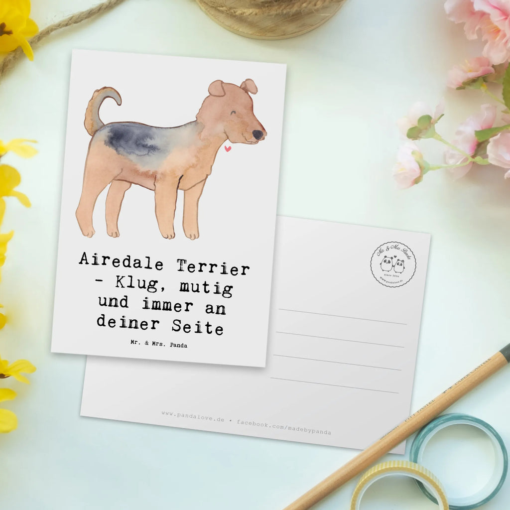 Postkarte Airedale Terrier Ansichtskarten, Geschenkkarte, Ansichtskarte, Postkarte, Karte, Einladung Geburtstag, Einladungskarten Geburtstag, Dankeskarte, Grußkarte, Geburtstagskarte, Einladungskarte, Einladung, Hund, Hunderasse, Rassehund, Hundebesitzer, Geschenk, Tierfreund, Schenken, Welpe