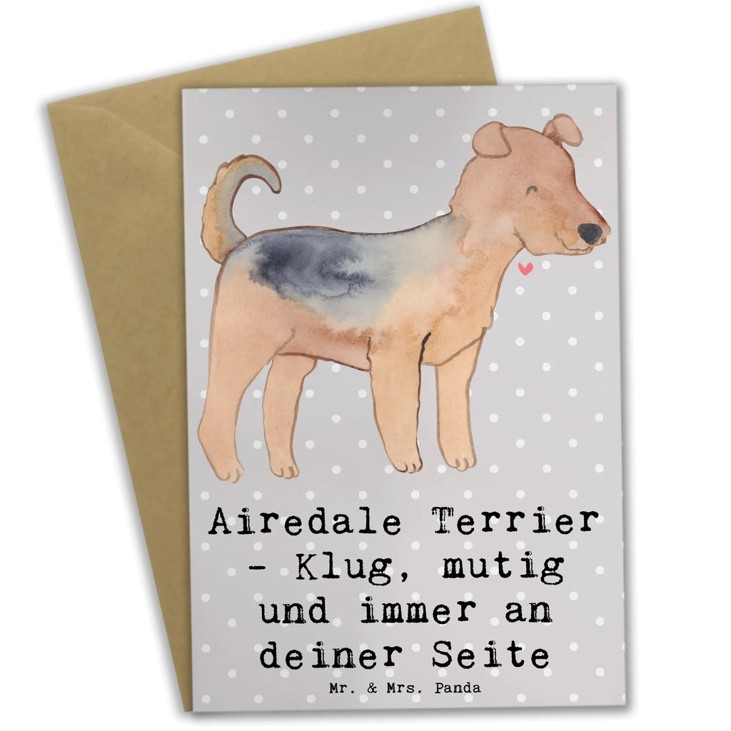 Grußkarte Airedale Terrier Glückwunschkarte, Ansichtskarten, Geburtstagskarte, Hochzeitskarte, Einladungskarte, Karte, Grußkarte, Klappkarte, Hund, Hunderasse, Rassehund, Hundebesitzer, Geschenk, Tierfreund, Schenken, Welpe