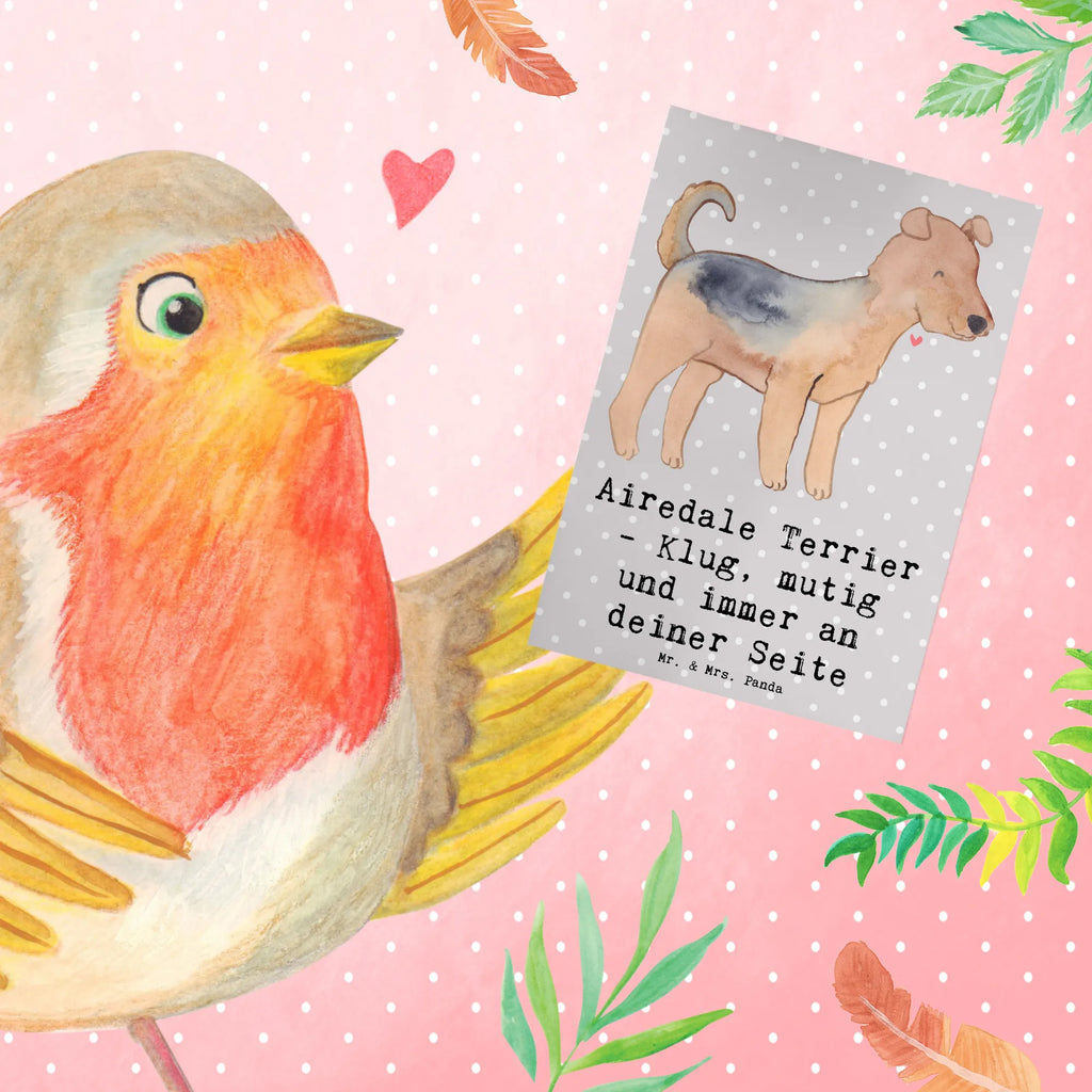 Grußkarte Airedale Terrier Glückwunschkarte, Ansichtskarten, Geburtstagskarte, Hochzeitskarte, Einladungskarte, Karte, Grußkarte, Klappkarte, Hund, Hunderasse, Rassehund, Hundebesitzer, Geschenk, Tierfreund, Schenken, Welpe