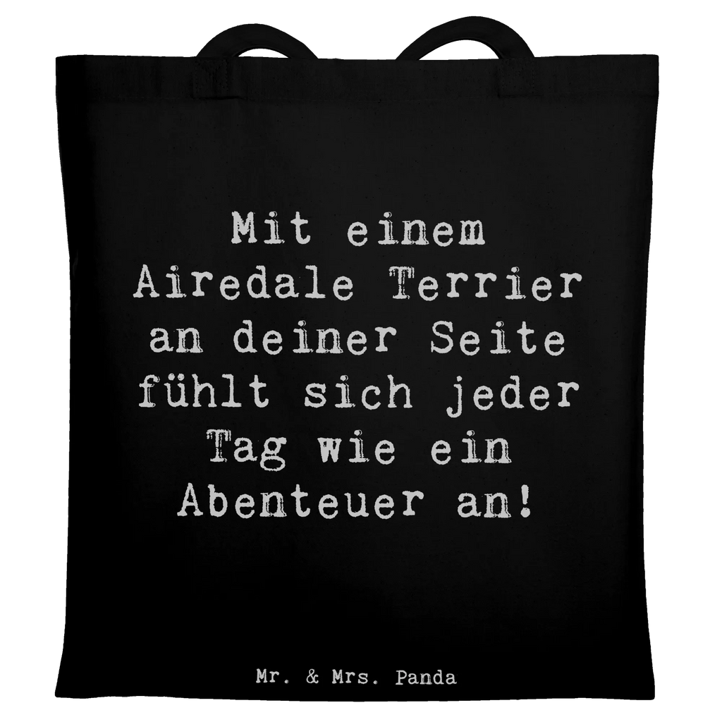 Tragetasche Spruch Airedale Terrier Abenteuer Beuteltasche, Beutel, Einkaufstasche, Jutebeutel, Stoffbeutel, Tasche, Shopper, Umhängetasche, Strandtasche, Schultertasche, Stofftasche, Tragetasche, Badetasche, Jutetasche, Einkaufstüte, Laptoptasche, Hund, Hunderasse, Rassehund, Hundebesitzer, Geschenk, Tierfreund, Schenken, Welpe