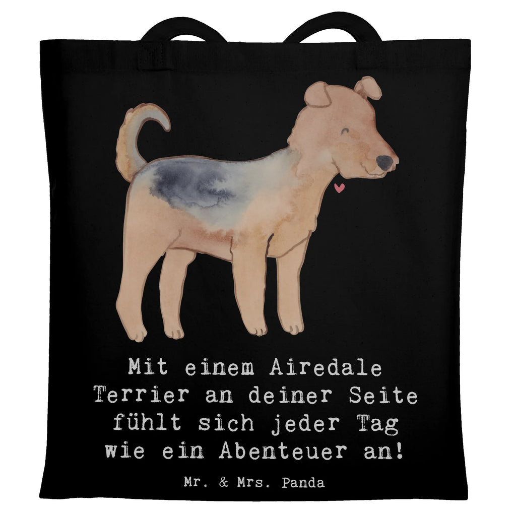 Tragetasche Airedale Terrier Abenteuer Laptoptasche, Beutel, Stofftasche, Jutebeutel, Strandtasche, Tasche, Tragetasche, Badetasche, Jutetasche, Schultertasche, Beuteltasche, Einkaufstasche, Stoffbeutel, Umhängetasche, Shopper, Einkaufstüte, Hund, Hunderasse, Rassehund, Hundebesitzer, Geschenk, Tierfreund, Schenken, Welpe