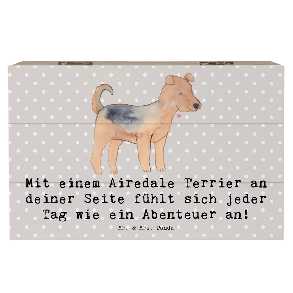 Holzkiste Airedale Terrier Abenteuer Holzkiste, XXL, Kiste, Geschenkdose, Geschenkbox, Aufbewahrungsbox, Erinnerungsbox, Erinnerungskiste, Schatulle, Truhe, Schatzkiste, Dekokiste, Hund, Hunderasse, Rassehund, Hundebesitzer, Geschenk, Tierfreund, Schenken, Welpe