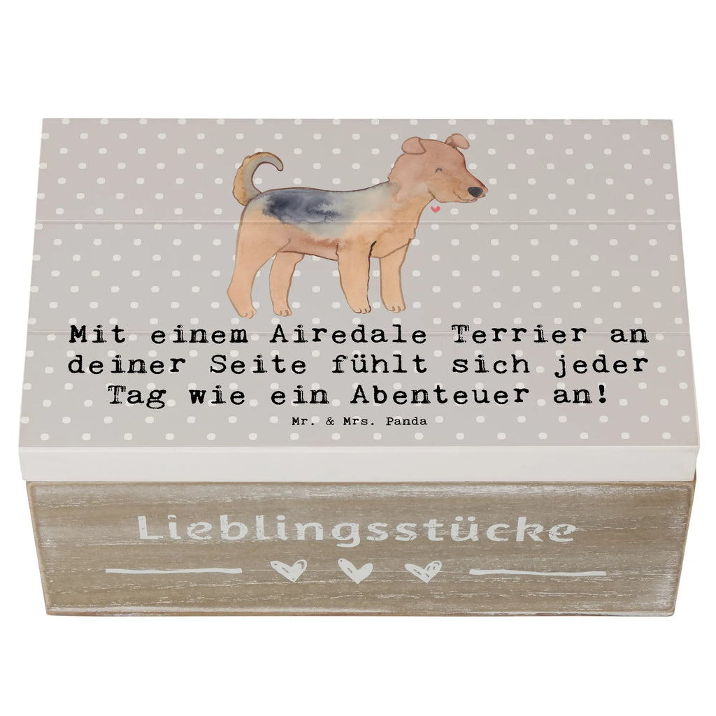 Holzkiste Airedale Terrier Abenteuer Holzkiste, XXL, Kiste, Geschenkdose, Geschenkbox, Aufbewahrungsbox, Erinnerungsbox, Erinnerungskiste, Schatulle, Truhe, Schatzkiste, Dekokiste, Hund, Hunderasse, Rassehund, Hundebesitzer, Geschenk, Tierfreund, Schenken, Welpe