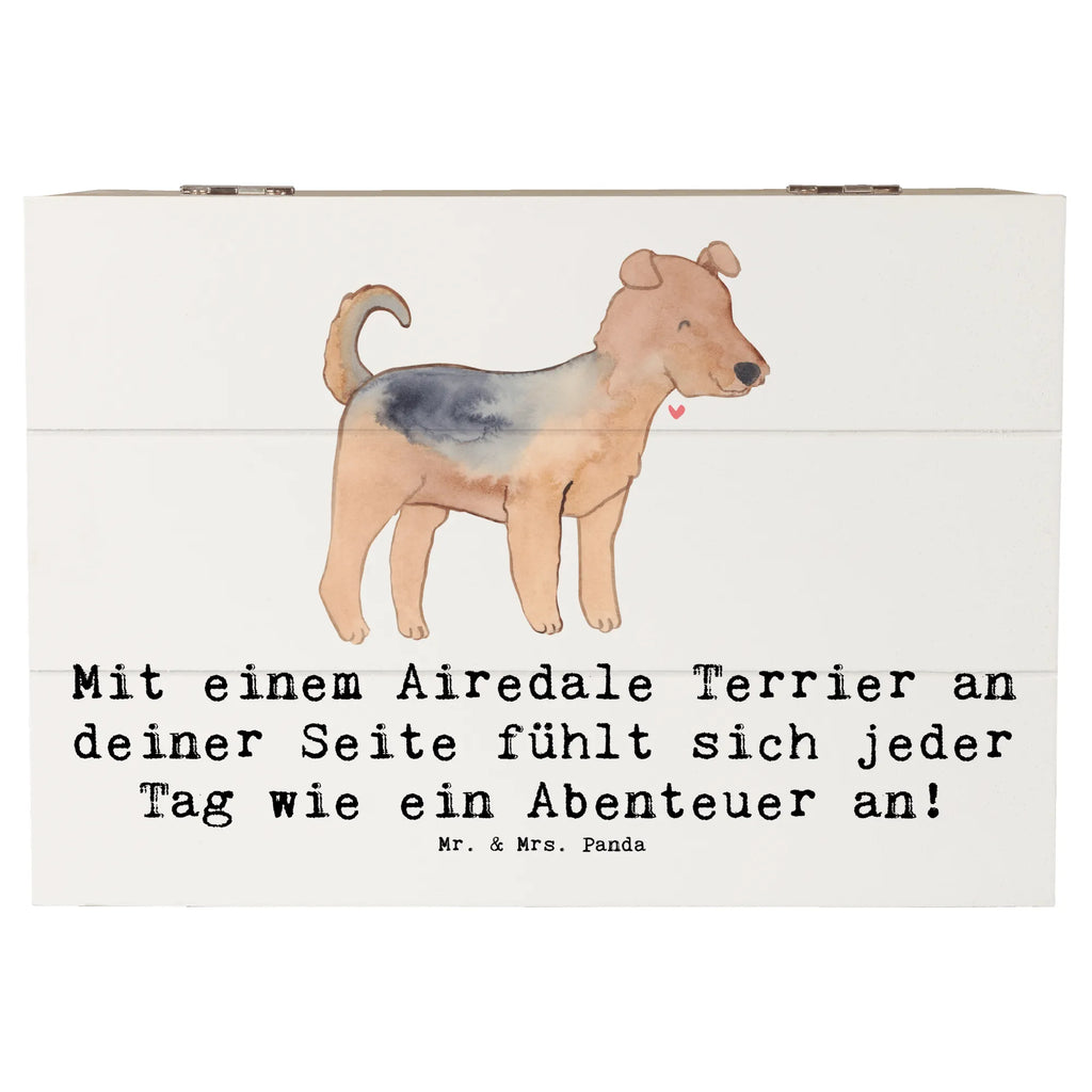 Holzkiste Airedale Terrier Abenteuer Holzkiste, XXL, Kiste, Geschenkdose, Geschenkbox, Aufbewahrungsbox, Erinnerungsbox, Erinnerungskiste, Schatulle, Truhe, Schatzkiste, Dekokiste, Hund, Hunderasse, Rassehund, Hundebesitzer, Geschenk, Tierfreund, Schenken, Welpe