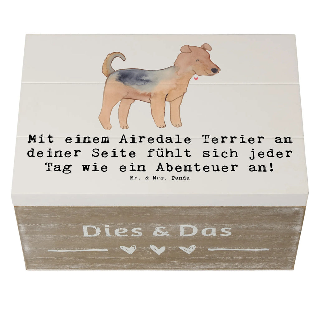 Holzkiste Airedale Terrier Abenteuer Holzkiste, XXL, Kiste, Geschenkdose, Geschenkbox, Aufbewahrungsbox, Erinnerungsbox, Erinnerungskiste, Schatulle, Truhe, Schatzkiste, Dekokiste, Hund, Hunderasse, Rassehund, Hundebesitzer, Geschenk, Tierfreund, Schenken, Welpe