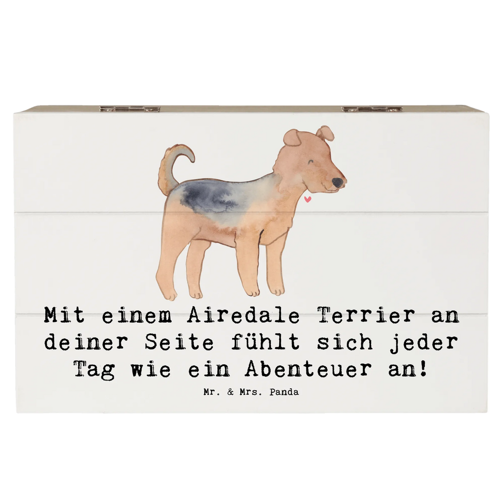Holzkiste Airedale Terrier Abenteuer Holzkiste, XXL, Kiste, Geschenkdose, Geschenkbox, Aufbewahrungsbox, Erinnerungsbox, Erinnerungskiste, Schatulle, Truhe, Schatzkiste, Dekokiste, Hund, Hunderasse, Rassehund, Hundebesitzer, Geschenk, Tierfreund, Schenken, Welpe