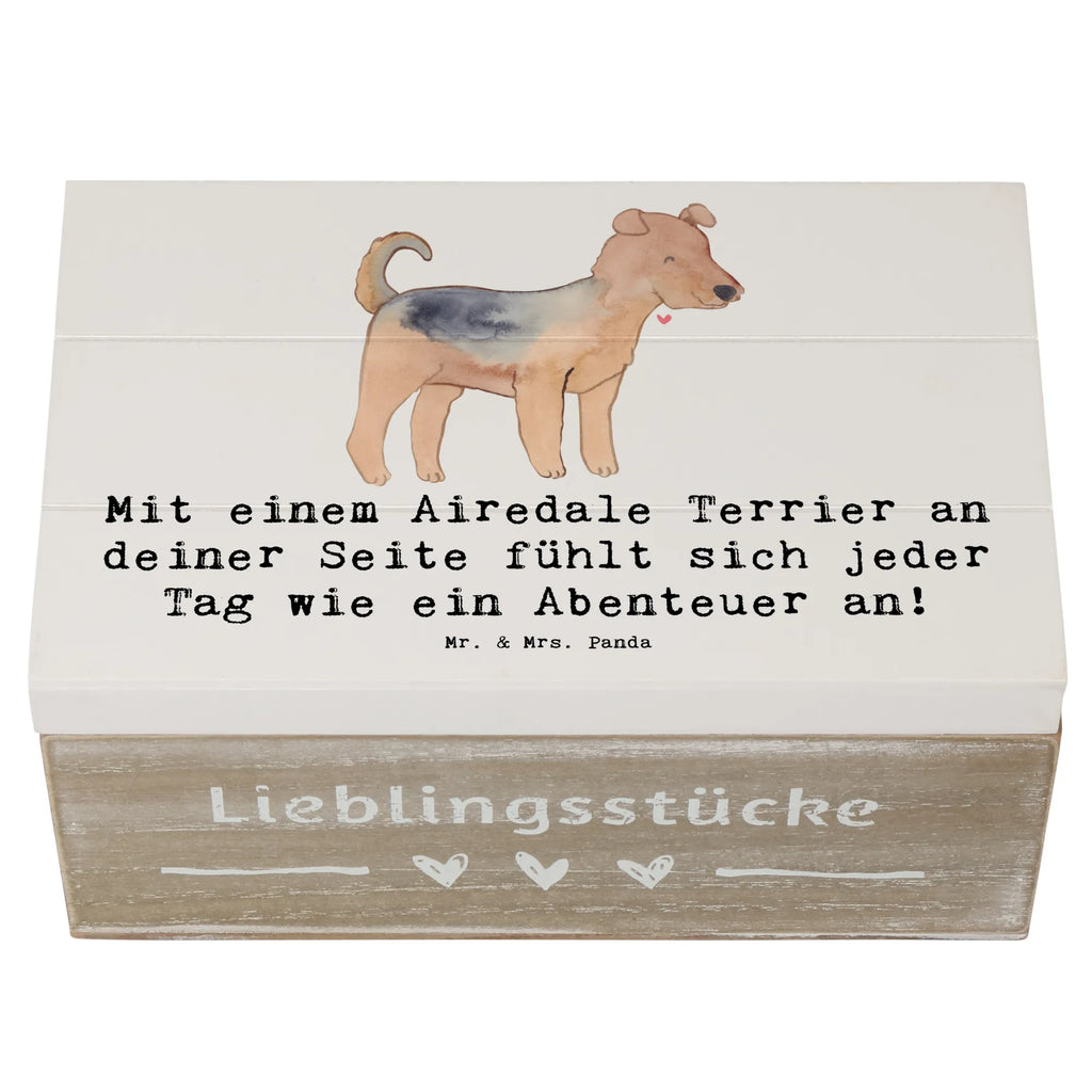 Holzkiste Airedale Terrier Abenteuer Holzkiste, XXL, Kiste, Geschenkdose, Geschenkbox, Aufbewahrungsbox, Erinnerungsbox, Erinnerungskiste, Schatulle, Truhe, Schatzkiste, Dekokiste, Hund, Hunderasse, Rassehund, Hundebesitzer, Geschenk, Tierfreund, Schenken, Welpe