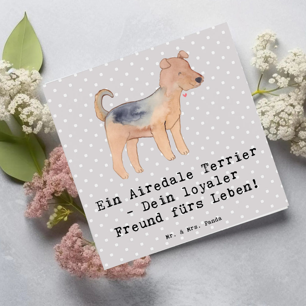 Deluxe Karte Airedale Terrier Karte, Hochwertige Klappkarte, Einladungskarte, Klappkarte, Grußkarte, Hochzeitskarte, Glückwunschkarte, Geburtstagskarte, Hochwertige Grußkarte, Hund, Hunderasse, Rassehund, Hundebesitzer, Geschenk, Tierfreund, Schenken, Welpe