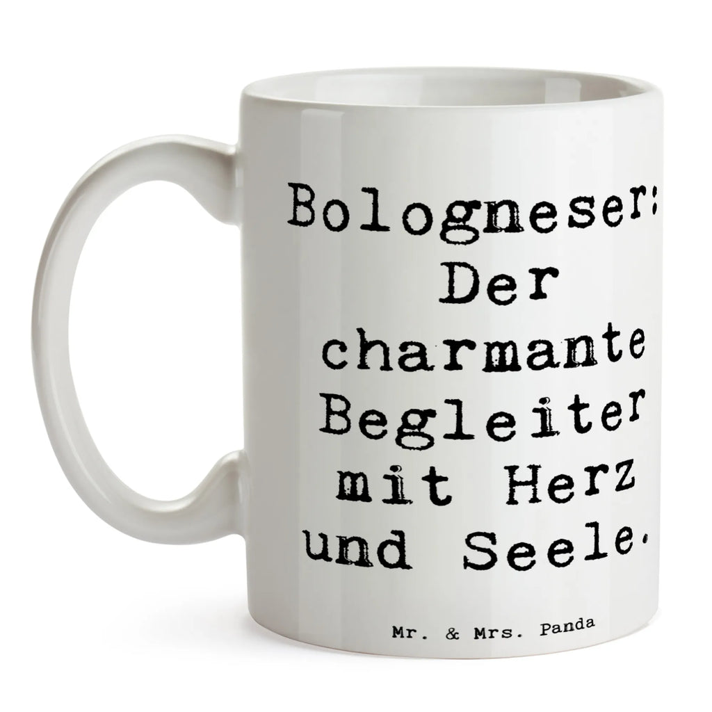 Tasse Spruch Bologneser Begleiter Porzellantasse, Teetasse, Tasse mit Motiven, Kaffeetasse, Keramiktasse, Bürotasse, Tasse mit Zitaten, Tasse, Geschenktasse, Hund, Hunderasse, Rassehund, Hundebesitzer, Geschenk, Tierfreund, Schenken, Welpe