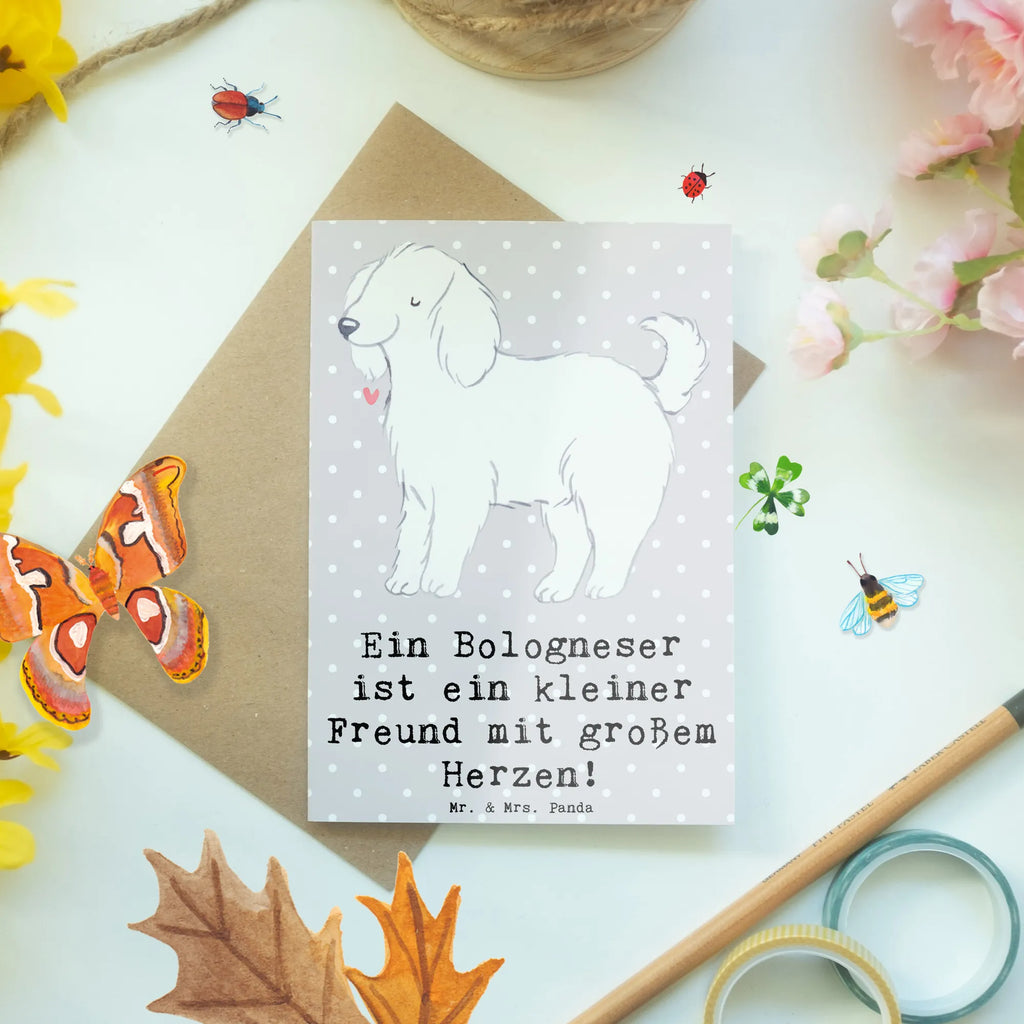 Greetings card Ein Bologneser ist ein kleiner Freund mit großem Herzen! Hochzeitskarte, Klappkarte, Grußkarte, Einladungskarte, Ansichtskarten, Glückwunschkarte, Karte, Geburtstagskarte, Hund, Hunderasse, Rassehund, Hundebesitzer, Geschenk, Tierfreund, Schenken, Welpe