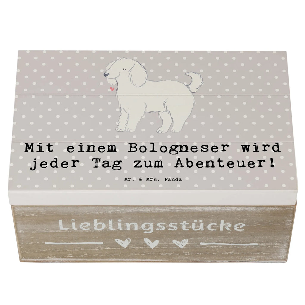 Wooden chest Mit einem Bologneser wird jeder Tag zum Abenteuer! Geschenkbox, Kiste, Schatzkiste, Aufbewahrungsbox, Schatulle, Holzkiste, XXL, Truhe, Erinnerungskiste, Erinnerungsbox, Dekokiste, Geschenkdose, Hund, Hunderasse, Rassehund, Hundebesitzer, Geschenk, Tierfreund, Schenken, Welpe