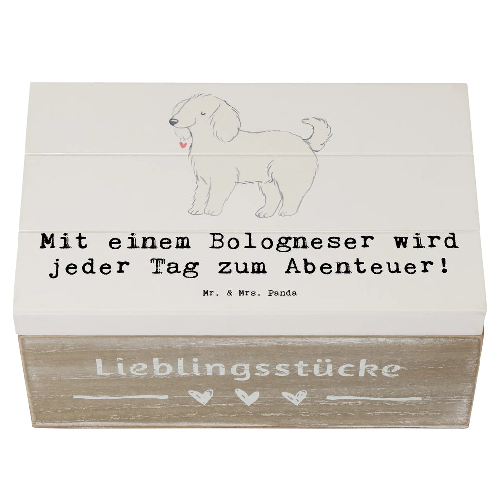 Wooden chest Mit einem Bologneser wird jeder Tag zum Abenteuer! Geschenkbox, Kiste, Schatzkiste, Aufbewahrungsbox, Schatulle, Holzkiste, XXL, Truhe, Erinnerungskiste, Erinnerungsbox, Dekokiste, Geschenkdose, Hund, Hunderasse, Rassehund, Hundebesitzer, Geschenk, Tierfreund, Schenken, Welpe