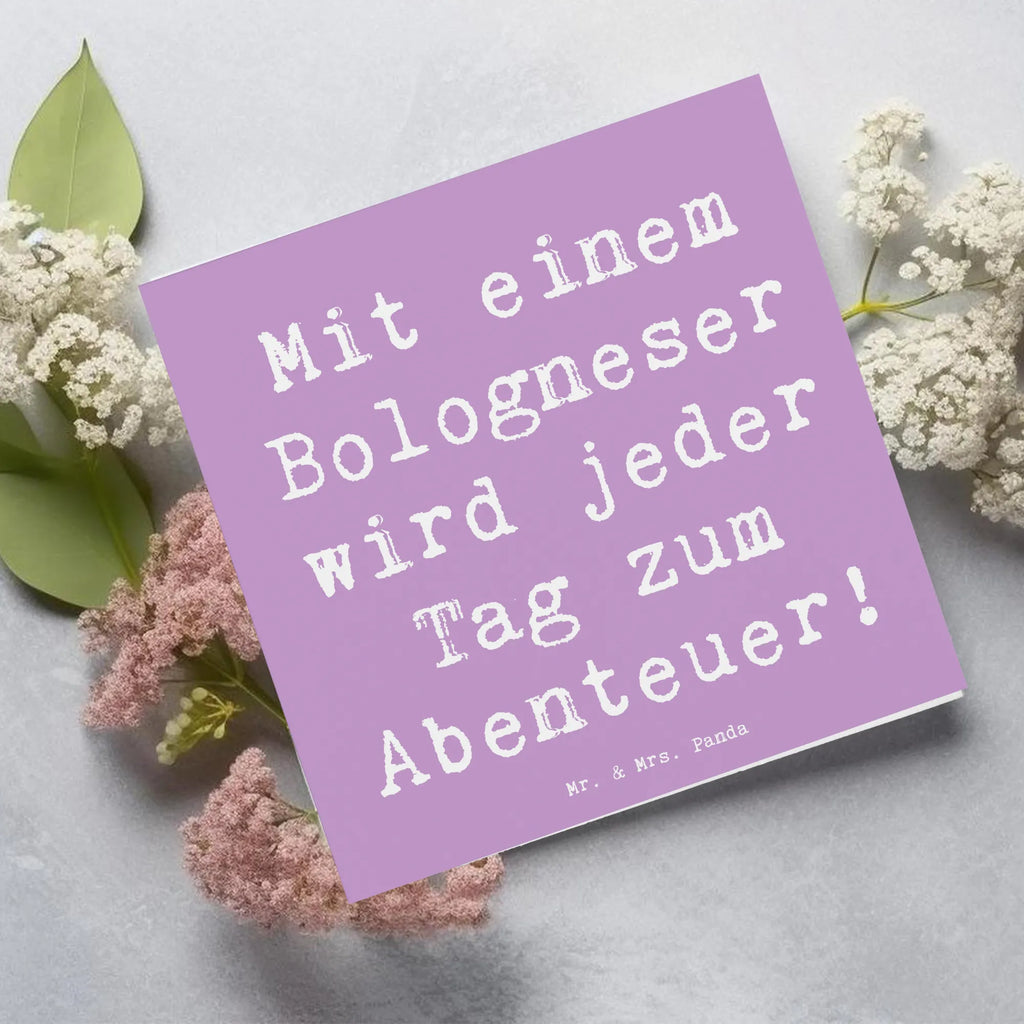 Deluxe Karte Spruch Bologneser Abenteuer Grußkarte, Hochwertige Klappkarte, Geburtstagskarte, Karte, Einladungskarte, Klappkarte, Hochzeitskarte, Glückwunschkarte, Hochwertige Grußkarte, Hund, Hunderasse, Rassehund, Hundebesitzer, Geschenk, Tierfreund, Schenken, Welpe
