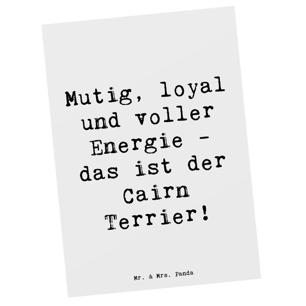 Postcard Saying Mutig, loyal und voller Energie - das ist der Cairn Terrier! Dankeskarte, Einladungskarte, Einladung Geburtstag, Einladungskarten Geburtstag, Einladung, Karte, Geburtstagskarte, Ansichtskarten, Geschenkkarte, Grußkarte, Ansichtskarte, Postkarte, Hund, Hunderasse, Rassehund, Hundebesitzer, Geschenk, Tierfreund, Schenken, Welpe