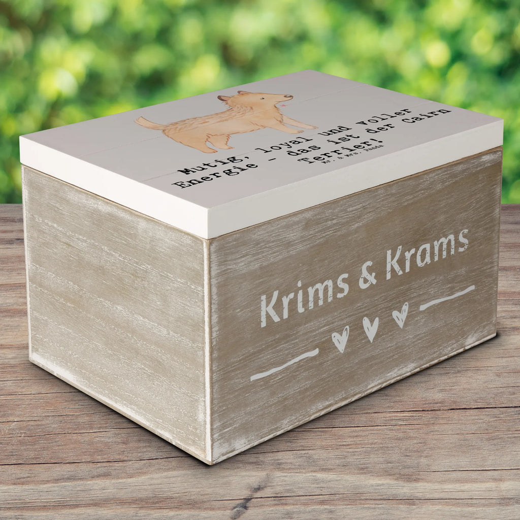 Wooden chest Mutig, loyal und voller Energie - das ist der Cairn Terrier! Aufbewahrungsbox, Erinnerungsbox, Kiste, Truhe, Schatulle, XXL, Geschenkdose, Geschenkbox, Erinnerungskiste, Holzkiste, Schatzkiste, Dekokiste, Hund, Hunderasse, Rassehund, Hundebesitzer, Geschenk, Tierfreund, Schenken, Welpe