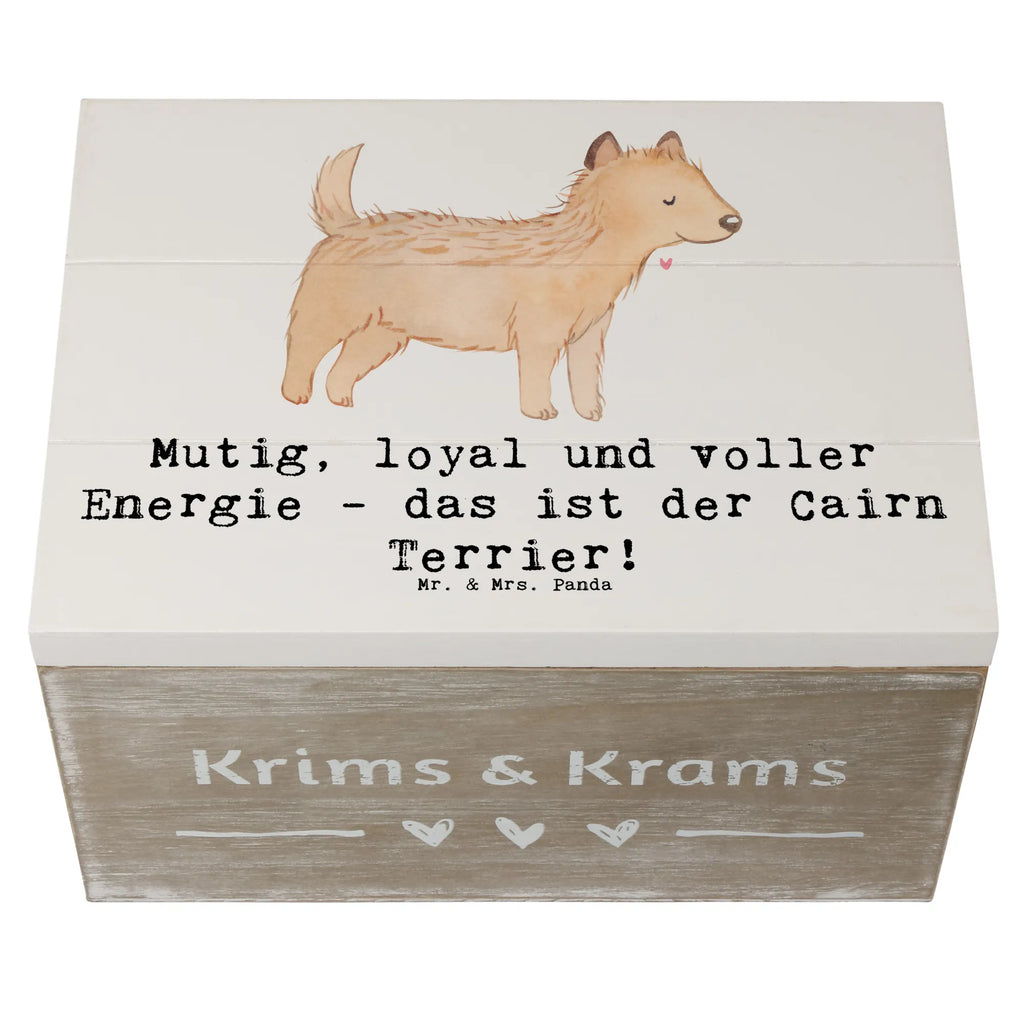 Wooden chest Mutig, loyal und voller Energie - das ist der Cairn Terrier! Aufbewahrungsbox, Erinnerungsbox, Kiste, Truhe, Schatulle, XXL, Geschenkdose, Geschenkbox, Erinnerungskiste, Holzkiste, Schatzkiste, Dekokiste, Hund, Hunderasse, Rassehund, Hundebesitzer, Geschenk, Tierfreund, Schenken, Welpe