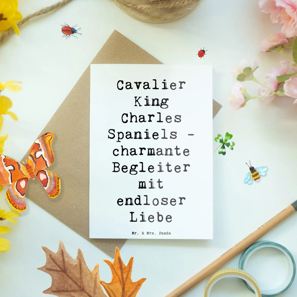 Grußkarte Spruch Cavalier King Charles Spaniel Begleiter Einladungskarte, Ansichtskarten, Klappkarte, Grußkarte, Hochzeitskarte, Geburtstagskarte, Glückwunschkarte, Karte, Hund, Hunderasse, Rassehund, Hundebesitzer, Geschenk, Tierfreund, Schenken, Welpe