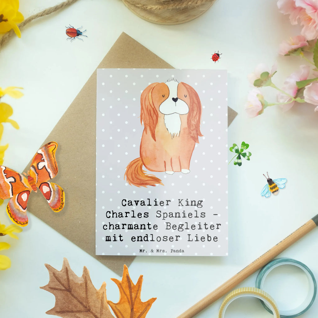 Grußkarte Cavalier King Charles Spaniel Begleiter Glückwunschkarte, Ansichtskarten, Klappkarte, Hochzeitskarte, Geburtstagskarte, Einladungskarte, Karte, Grußkarte, Hund, Hunderasse, Rassehund, Hundebesitzer, Geschenk, Tierfreund, Schenken, Welpe