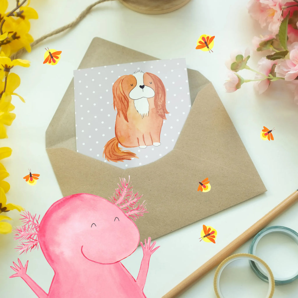 Grußkarte Cavalier King Charles Spaniel Begleiter Glückwunschkarte, Ansichtskarten, Klappkarte, Hochzeitskarte, Geburtstagskarte, Einladungskarte, Karte, Grußkarte, Hund, Hunderasse, Rassehund, Hundebesitzer, Geschenk, Tierfreund, Schenken, Welpe