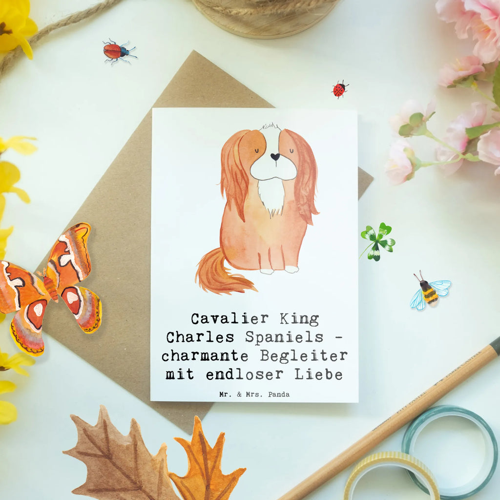 Grußkarte Cavalier King Charles Spaniel Begleiter Glückwunschkarte, Ansichtskarten, Klappkarte, Hochzeitskarte, Geburtstagskarte, Einladungskarte, Karte, Grußkarte, Hund, Hunderasse, Rassehund, Hundebesitzer, Geschenk, Tierfreund, Schenken, Welpe