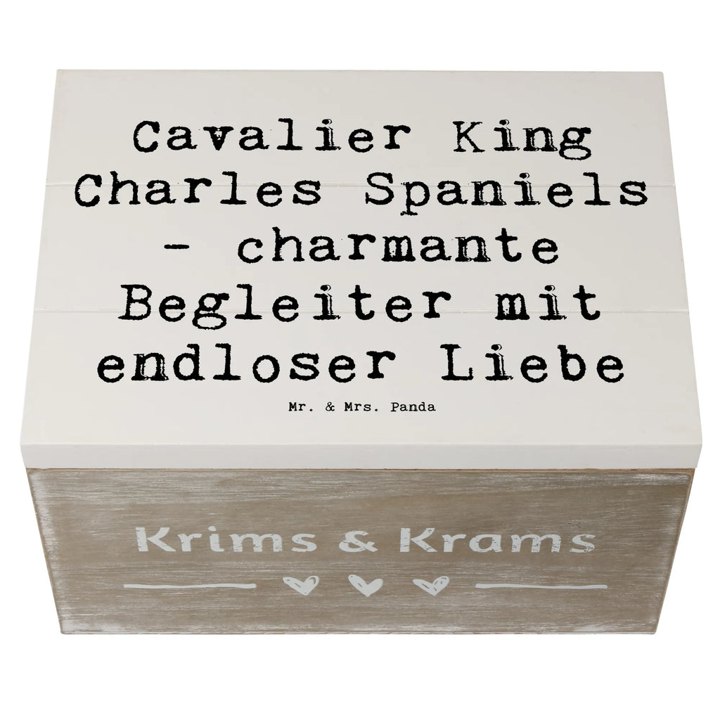 Wooden chest Saying Cavalier King Charles Spaniels - charmante Begleiter mit endloser Liebe Schatulle, Kiste, Geschenkdose, Aufbewahrungsbox, Erinnerungsbox, Erinnerungskiste, Truhe, Dekokiste, Geschenkbox, XXL, Holzkiste, Schatzkiste, Hund, Hunderasse, Rassehund, Hundebesitzer, Geschenk, Tierfreund, Schenken, Welpe