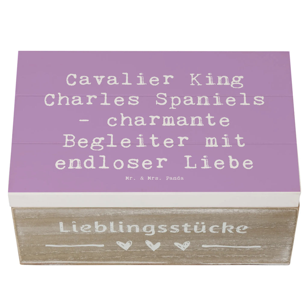 Wooden chest Saying Cavalier King Charles Spaniels - charmante Begleiter mit endloser Liebe Schatulle, Kiste, Geschenkdose, Aufbewahrungsbox, Erinnerungsbox, Erinnerungskiste, Truhe, Dekokiste, Geschenkbox, XXL, Holzkiste, Schatzkiste, Hund, Hunderasse, Rassehund, Hundebesitzer, Geschenk, Tierfreund, Schenken, Welpe