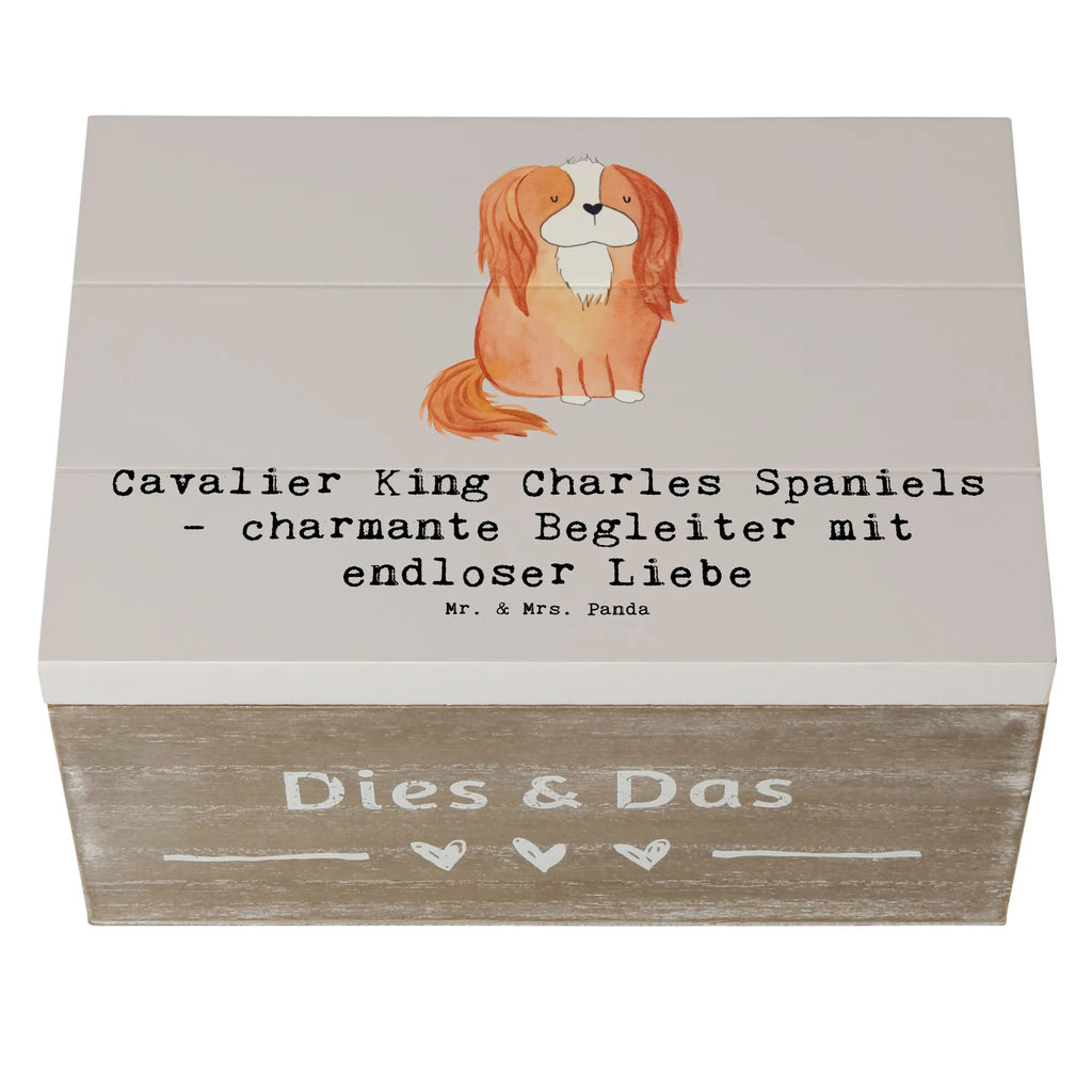 Wooden chest Cavalier King Charles Spaniels - charmante Begleiter mit endloser Liebe Schatulle, Erinnerungsbox, Kiste, Dekokiste, Truhe, Aufbewahrungsbox, Geschenkdose, Holzkiste, Schatzkiste, XXL, Geschenkbox, Erinnerungskiste, Hund, Hunderasse, Rassehund, Hundebesitzer, Geschenk, Tierfreund, Schenken, Welpe