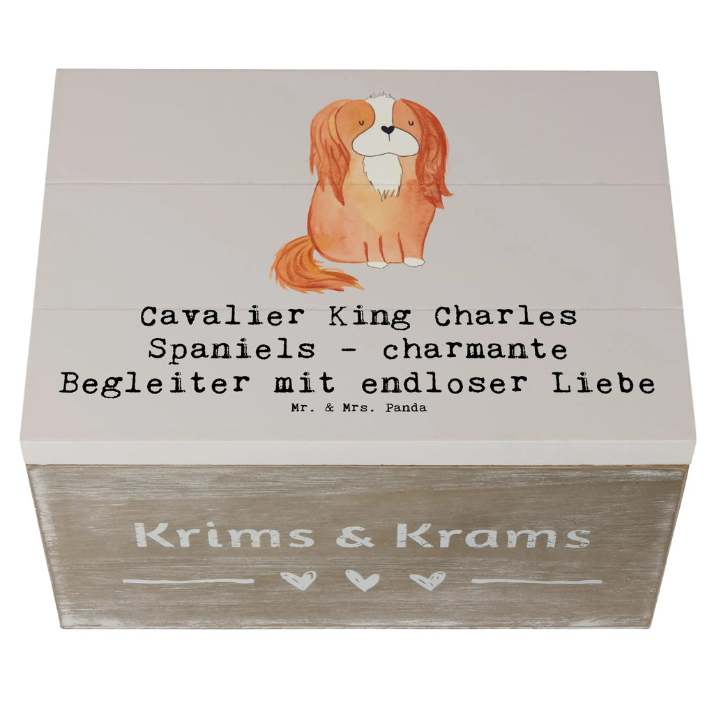 Wooden chest Cavalier King Charles Spaniels - charmante Begleiter mit endloser Liebe Schatulle, Erinnerungsbox, Kiste, Dekokiste, Truhe, Aufbewahrungsbox, Geschenkdose, Holzkiste, Schatzkiste, XXL, Geschenkbox, Erinnerungskiste, Hund, Hunderasse, Rassehund, Hundebesitzer, Geschenk, Tierfreund, Schenken, Welpe