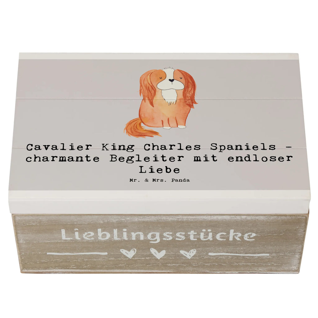 Wooden chest Cavalier King Charles Spaniels - charmante Begleiter mit endloser Liebe Schatulle, Erinnerungsbox, Kiste, Dekokiste, Truhe, Aufbewahrungsbox, Geschenkdose, Holzkiste, Schatzkiste, XXL, Geschenkbox, Erinnerungskiste, Hund, Hunderasse, Rassehund, Hundebesitzer, Geschenk, Tierfreund, Schenken, Welpe
