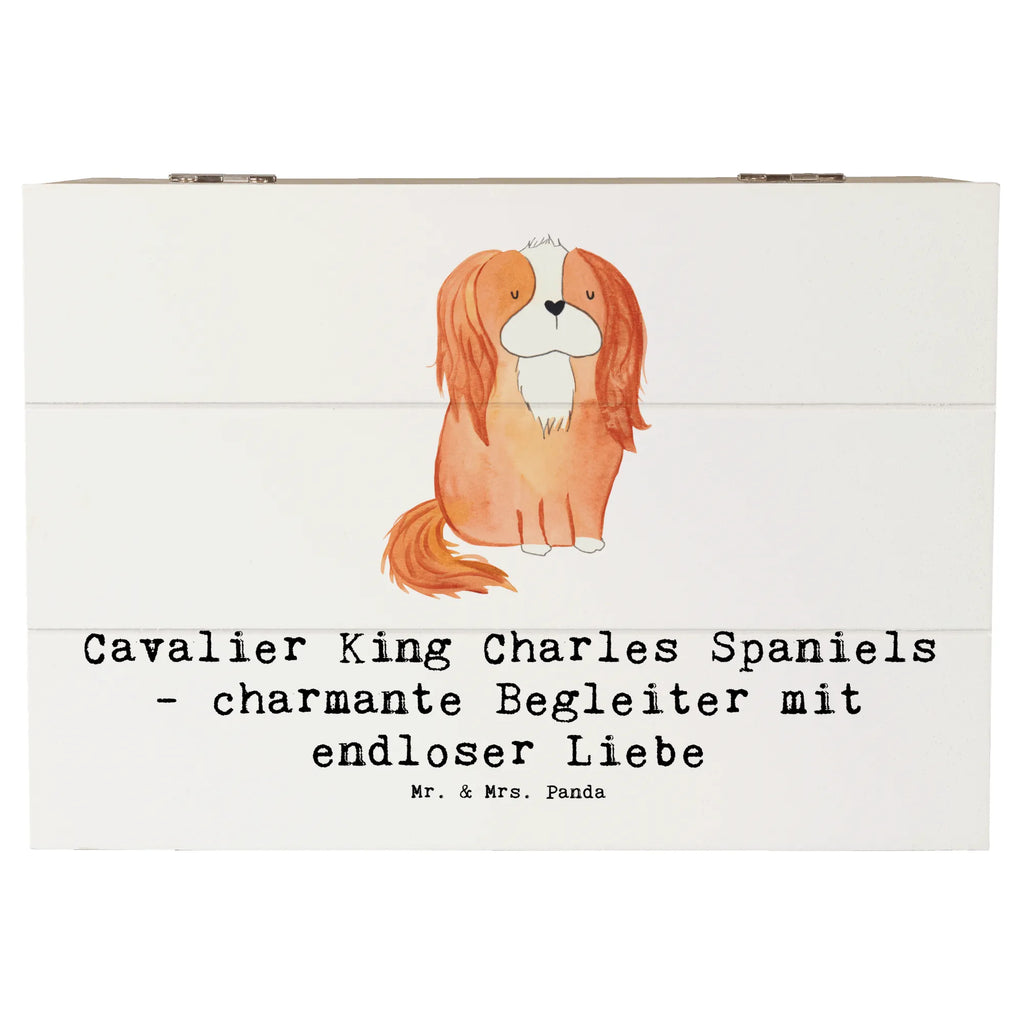 Wooden chest Cavalier King Charles Spaniels - charmante Begleiter mit endloser Liebe Schatulle, Erinnerungsbox, Kiste, Dekokiste, Truhe, Aufbewahrungsbox, Geschenkdose, Holzkiste, Schatzkiste, XXL, Geschenkbox, Erinnerungskiste, Hund, Hunderasse, Rassehund, Hundebesitzer, Geschenk, Tierfreund, Schenken, Welpe