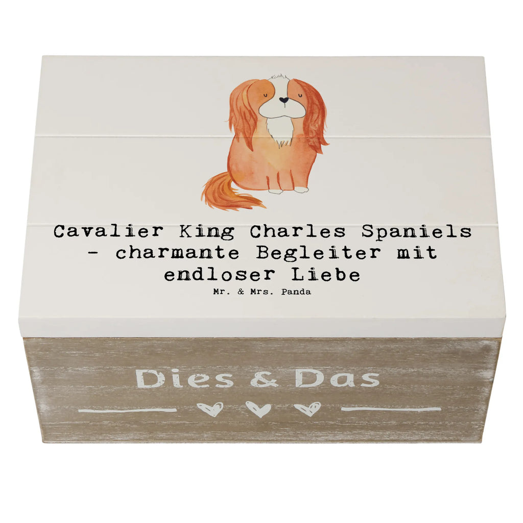 Wooden chest Cavalier King Charles Spaniels - charmante Begleiter mit endloser Liebe Schatulle, Erinnerungsbox, Kiste, Dekokiste, Truhe, Aufbewahrungsbox, Geschenkdose, Holzkiste, Schatzkiste, XXL, Geschenkbox, Erinnerungskiste, Hund, Hunderasse, Rassehund, Hundebesitzer, Geschenk, Tierfreund, Schenken, Welpe