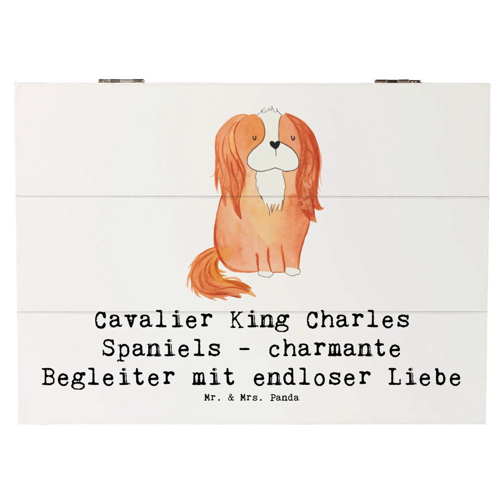 Wooden chest Cavalier King Charles Spaniels - charmante Begleiter mit endloser Liebe Schatulle, Erinnerungsbox, Kiste, Dekokiste, Truhe, Aufbewahrungsbox, Geschenkdose, Holzkiste, Schatzkiste, XXL, Geschenkbox, Erinnerungskiste, Hund, Hunderasse, Rassehund, Hundebesitzer, Geschenk, Tierfreund, Schenken, Welpe