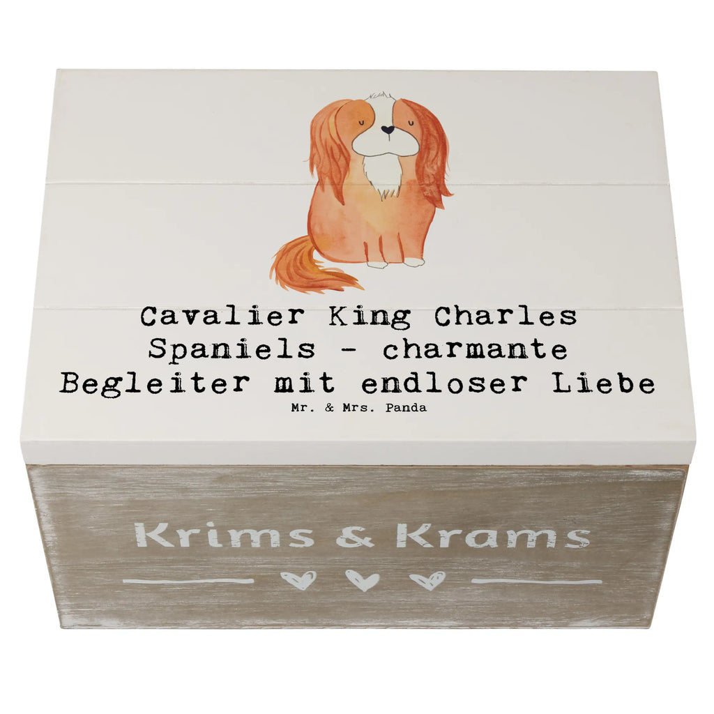 Wooden chest Cavalier King Charles Spaniels - charmante Begleiter mit endloser Liebe Schatulle, Erinnerungsbox, Kiste, Dekokiste, Truhe, Aufbewahrungsbox, Geschenkdose, Holzkiste, Schatzkiste, XXL, Geschenkbox, Erinnerungskiste, Hund, Hunderasse, Rassehund, Hundebesitzer, Geschenk, Tierfreund, Schenken, Welpe