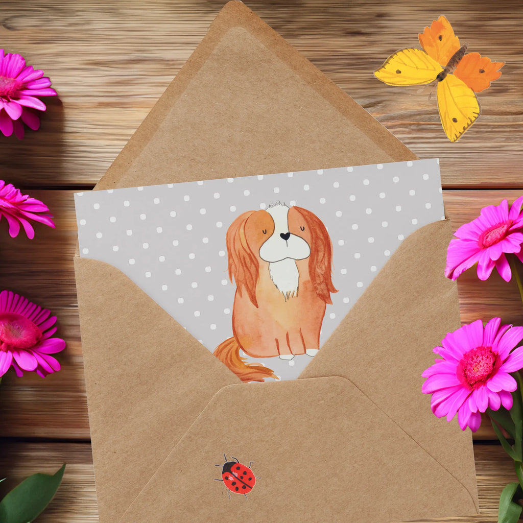Deluxe Karte Cavalier King Charles Spaniel Begleiter Karte, Geburtstagskarte, Klappkarte, Glückwunschkarte, Grußkarte, Hochwertige Grußkarte, Einladungskarte, Hochwertige Klappkarte, Hochzeitskarte, Hund, Hunderasse, Rassehund, Hundebesitzer, Geschenk, Tierfreund, Schenken, Welpe