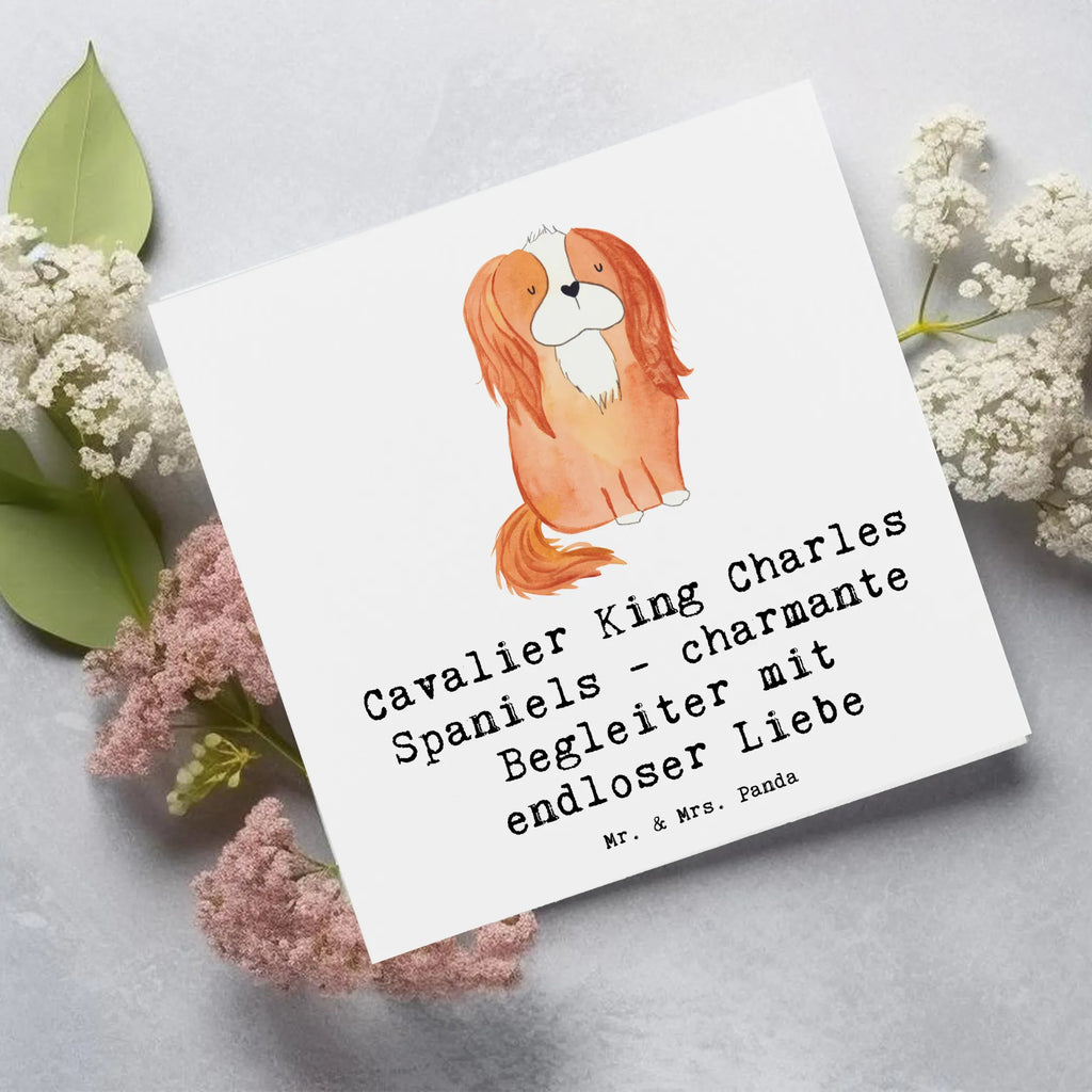 Deluxe Karte Cavalier King Charles Spaniel Begleiter Karte, Geburtstagskarte, Klappkarte, Glückwunschkarte, Grußkarte, Hochwertige Grußkarte, Einladungskarte, Hochwertige Klappkarte, Hochzeitskarte, Hund, Hunderasse, Rassehund, Hundebesitzer, Geschenk, Tierfreund, Schenken, Welpe