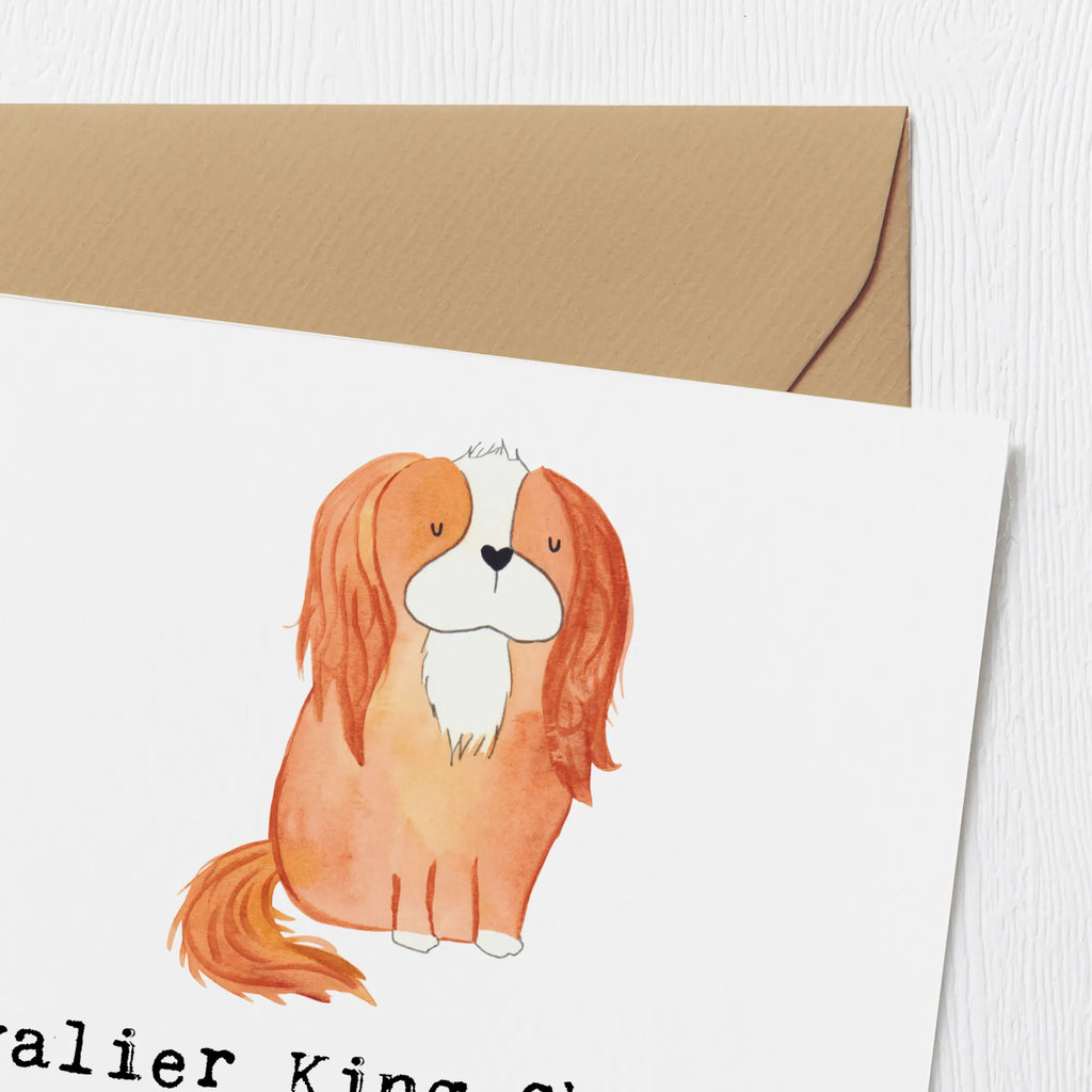 Deluxe Karte Cavalier King Charles Spaniel Begleiter Karte, Geburtstagskarte, Klappkarte, Glückwunschkarte, Grußkarte, Hochwertige Grußkarte, Einladungskarte, Hochwertige Klappkarte, Hochzeitskarte, Hund, Hunderasse, Rassehund, Hundebesitzer, Geschenk, Tierfreund, Schenken, Welpe