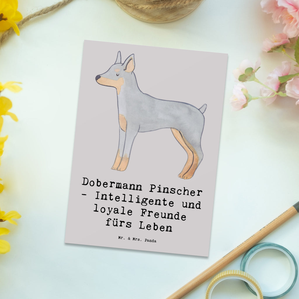 Pocztówka Dobermann Pinscher - Intelligente und loyale Freunde fürs Leben Grußkarte, Karte, Postkarte, Einladungskarte, Ansichtskarten, Einladungskarten Geburtstag, Ansichtskarte, Geschenkkarte, Geburtstagskarte, Einladung Geburtstag, Einladung, Dankeskarte, Hund, Hunderasse, Rassehund, Hundebesitzer, Geschenk, Tierfreund, Schenken, Welpe