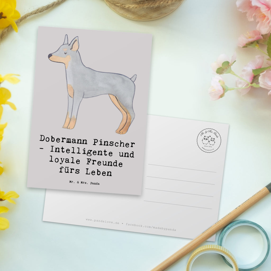 Pocztówka Dobermann Pinscher - Intelligente und loyale Freunde fürs Leben Grußkarte, Karte, Postkarte, Einladungskarte, Ansichtskarten, Einladungskarten Geburtstag, Ansichtskarte, Geschenkkarte, Geburtstagskarte, Einladung Geburtstag, Einladung, Dankeskarte, Hund, Hunderasse, Rassehund, Hundebesitzer, Geschenk, Tierfreund, Schenken, Welpe