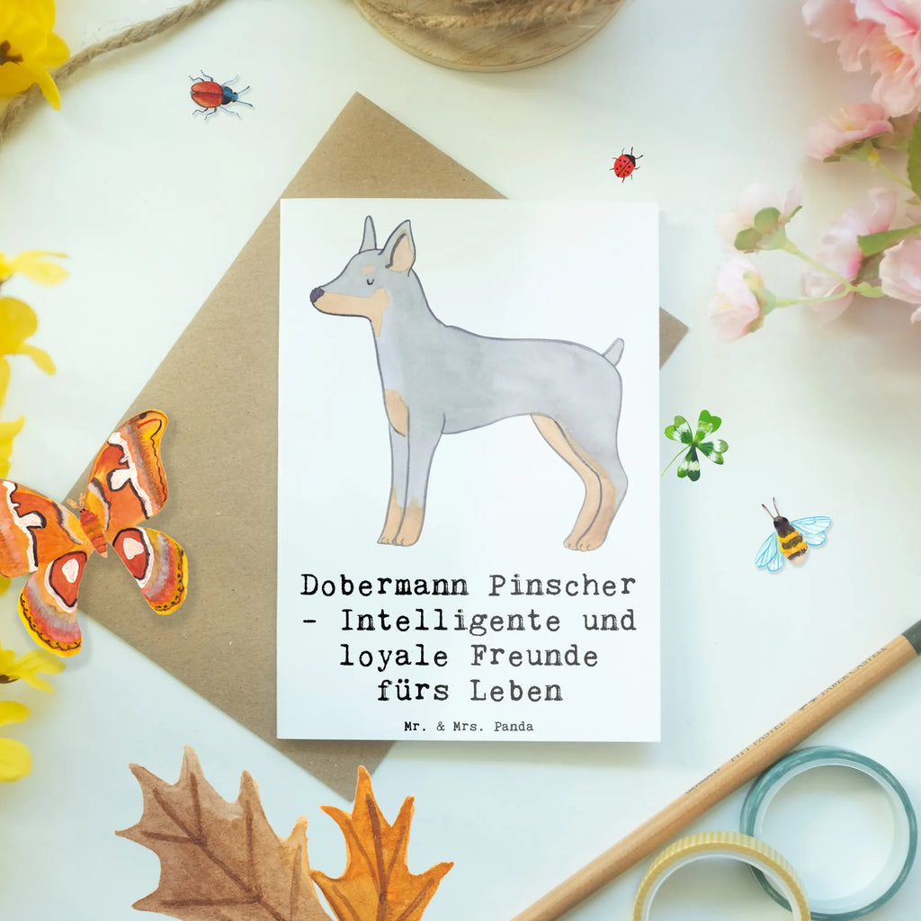 Greetings card Dobermann Pinscher - Intelligente und loyale Freunde fürs Leben Klappkarte, Grußkarte, Hochzeitskarte, Einladungskarte, Ansichtskarten, Karte, Geburtstagskarte, Glückwunschkarte, Hund, Hunderasse, Rassehund, Hundebesitzer, Geschenk, Tierfreund, Schenken, Welpe