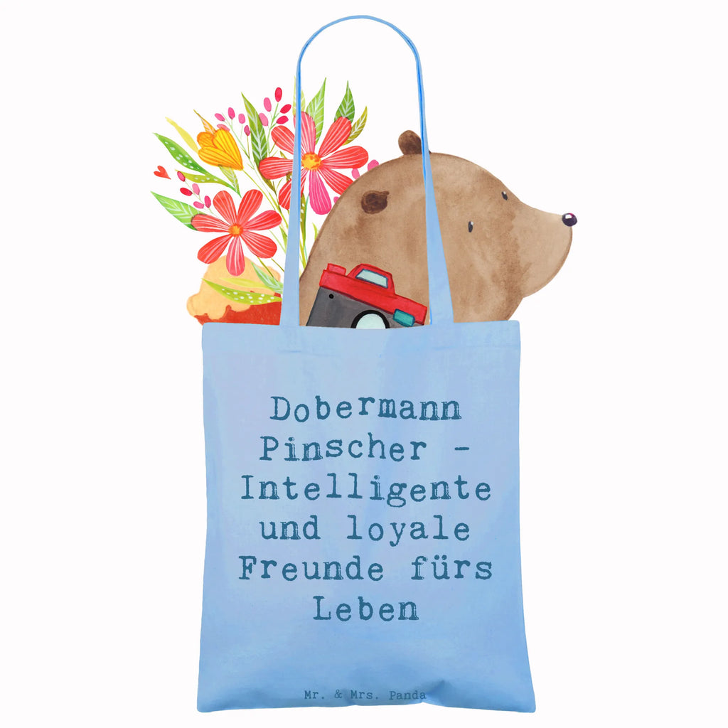 Tote bag Saying Dobermann Pinscher - Intelligente und loyale Freunde fürs Leben Stoffbeutel, Tasche, Einkaufstüte, Einkaufstasche, Badetasche, Stofftasche, Beuteltasche, Umhängetasche, Jutetasche, Beutel, Jutebeutel, Strandtasche, Shopper, Tragetasche, Laptoptasche, Schultertasche, Hund, Hunderasse, Rassehund, Hundebesitzer, Geschenk, Tierfreund, Schenken, Welpe